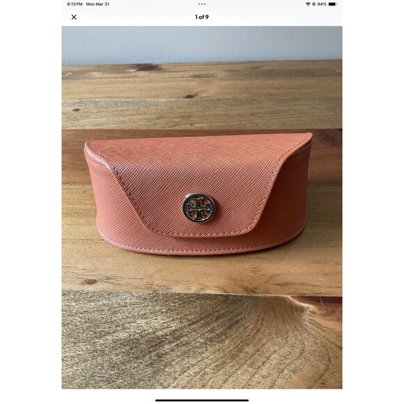 Tony Burch Semi-Hard Sunglasses Case with Magnetic Closure Orange W/Gold Logo - Picture 1 of 9